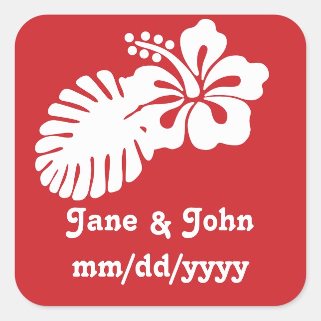 Tropical Hibiscus in Cherry Sticker (Front)