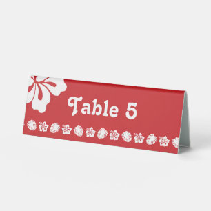 Tropical Hibiscus in Cherry Table Tent Sign