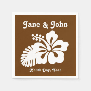 Tropical Hibiscus in Chocolate Napkins
