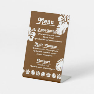 Tropical Hibiscus in Chocolate Pedestal Sign