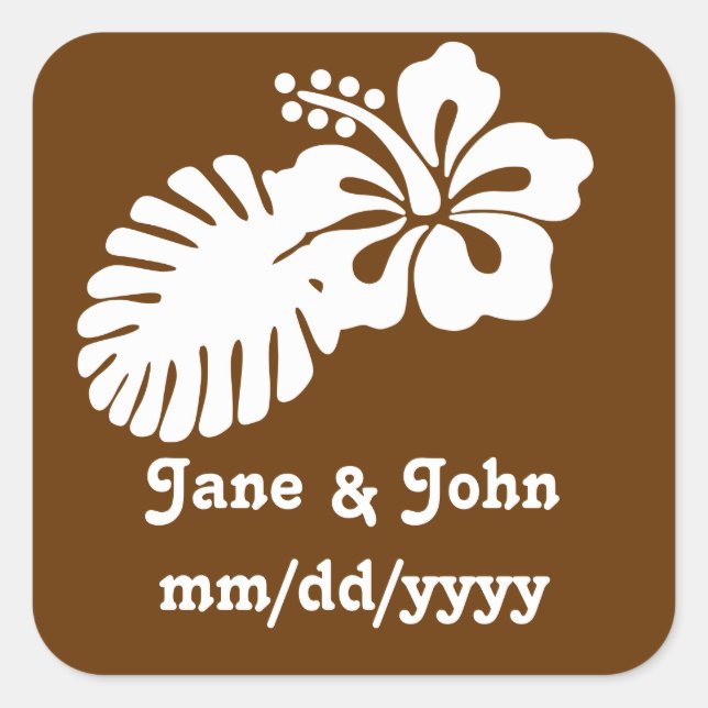 Tropical Hibiscus in Chocolate Sticker (Front)