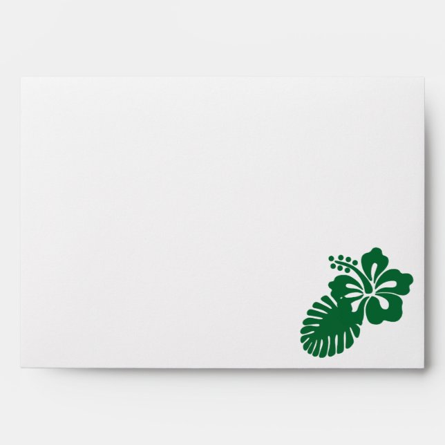 Tropical Hibiscus in Green Envelopes (Front)