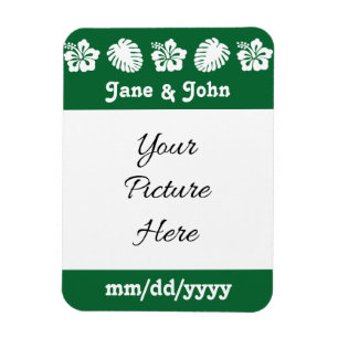 Tropical Hibiscus in Green Save-the-Date Magnet