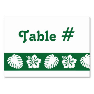 Tropical Hibiscus in Green Table Card