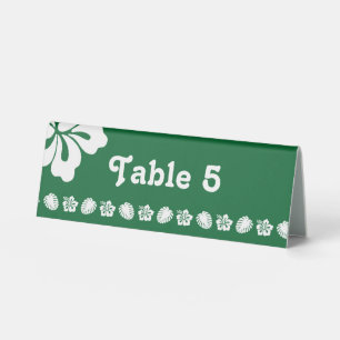 Tropical Hibiscus in Green Table Tent Sign