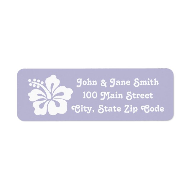 Tropical Hibiscus in Lavender Return Address Label (Front)