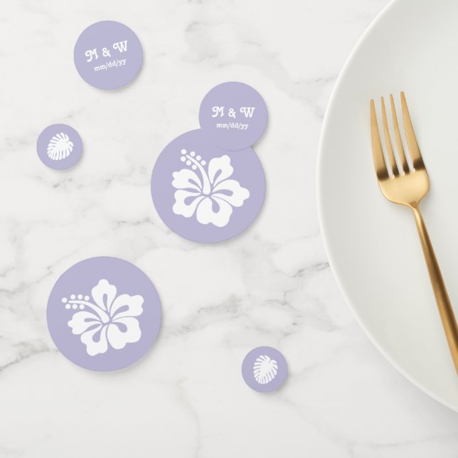 Tropical Hibiscus in Lavender Table Confetti (Group)
