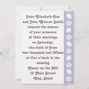 Tropical Hibiscus in Lavender Wedding Invitation