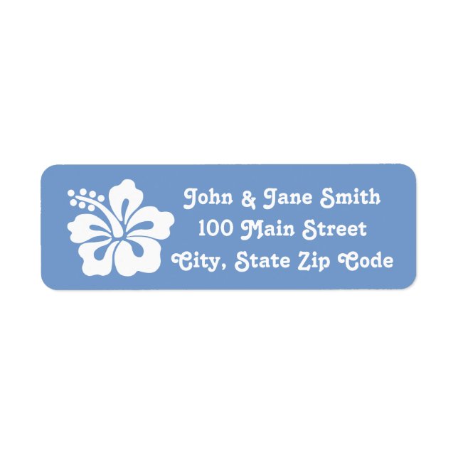 Tropical Hibiscus in Periwinkle Address Label Return Address Label (Front)