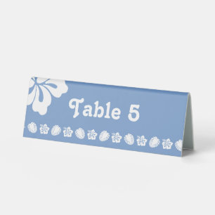 Tropical Hibiscus in Periwinkle Table Tent Sign