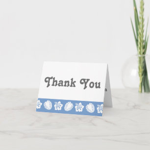 Tropical Hibiscus in Periwinkle Thank You Card