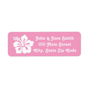 Tropical Hibiscus in Petal Pink Address Label Return Address Label