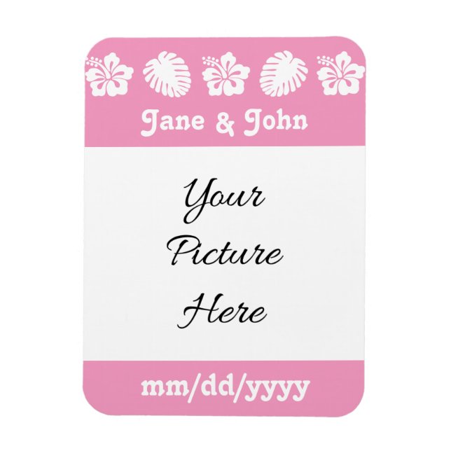 Tropical Hibiscus in Petal Pink Reminder Magnet (Vertical)
