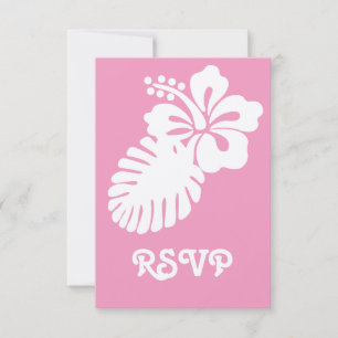 Tropical Hibiscus in Petal Pink RSVP Card