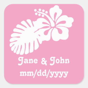 Tropical Hibiscus in Petal Pink Sticker