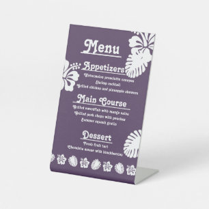Tropical Hibiscus in Purple Pedestal Sign