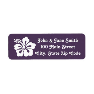 Tropical Hibiscus in Purple Return Address Label