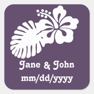 Tropical Hibiscus in Purple Sticker