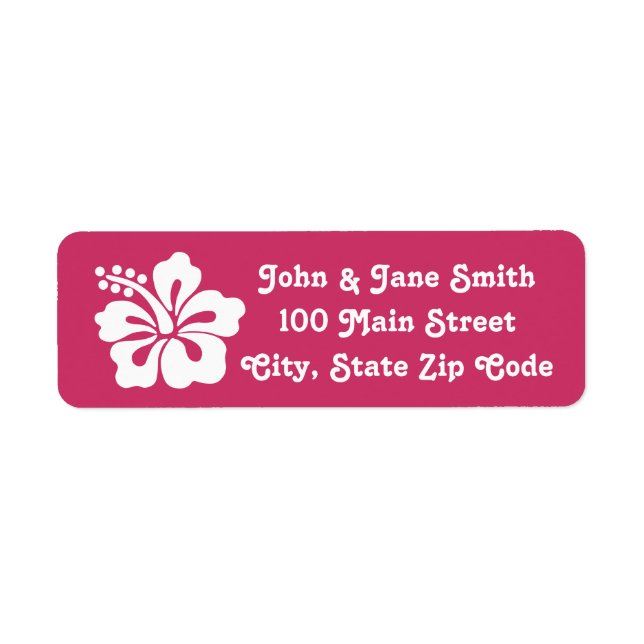 Tropical Hibiscus in Raspberry Address Label Return Address Label (Front)