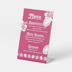 Tropical Hibiscus in Raspberry Pedestal Sign