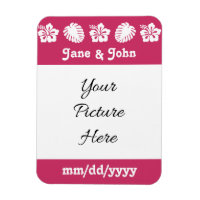 Tropical Hibiscus in Raspberry Reminder Magnet