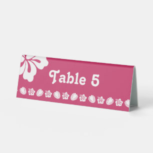 Tropical Hibiscus in Raspberry Table Tent Sign