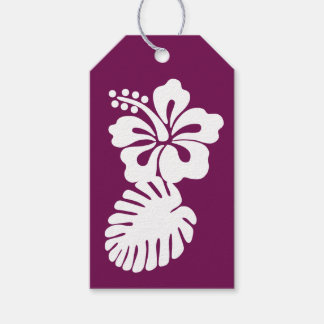 Tropical Hibiscus in Wine Gift Tag