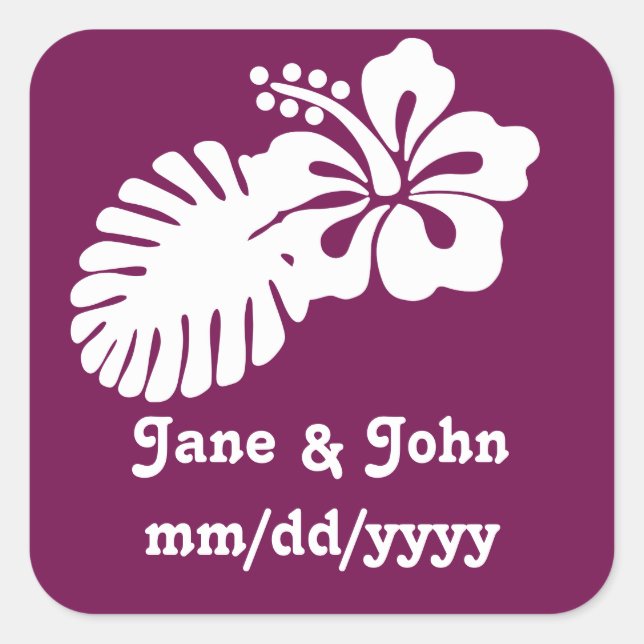 Tropical Hibiscus in Wine Sticker (Front)
