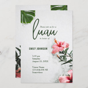 Tropical Hibiscus Luau Invitation