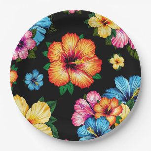 Tropical Hibiscus  Paper Plate