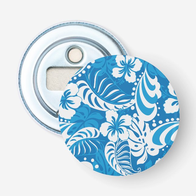 Tropical Hibiscus Pattern Bottle Opener (Front)