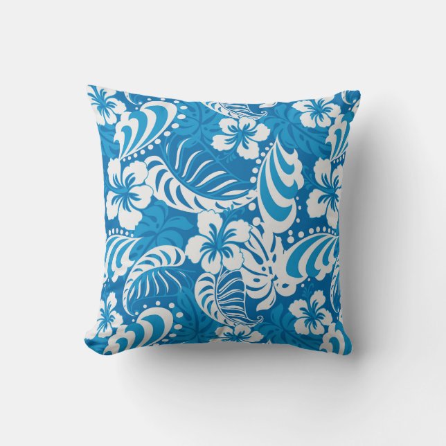 Tropical Hibiscus Pattern Cushion (Front)