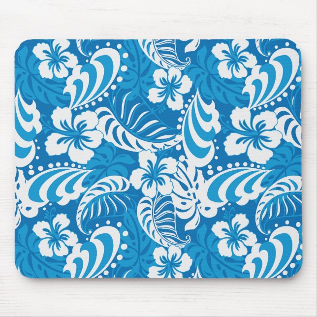 Tropical Hibiscus Pattern Mouse Pad (Front)