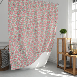 Tropical Hibiscus Pattern Shower Curtain