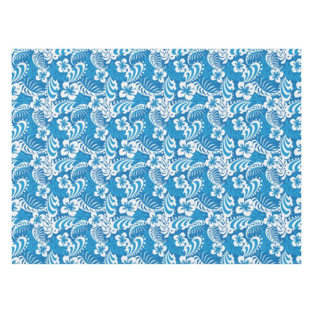 Tropical Hibiscus Pattern Tablecloth (Front (Horizontal))