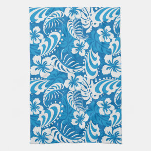 Tropical Hibiscus Pattern Tea Towel