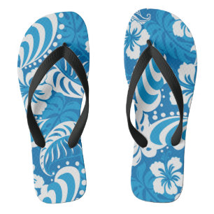 Tropical Hibiscus Pattern Thongs