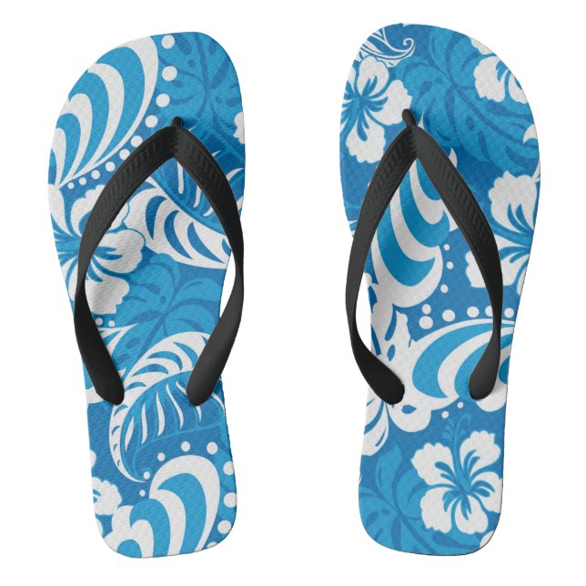 Tropical Hibiscus Pattern Thongs (Footbed)