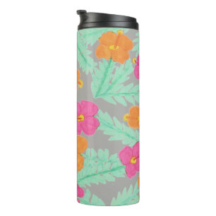 Tropical Hibiscus Pattern Tumbler