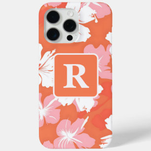 Tropical Hibiscus personalised Monogram iPhone 15 Pro Max Case