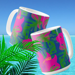 Tropical Hibiscus Philodendron Tropical Coffee Mug