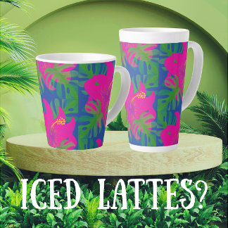 Tropical Hibiscus Philodendron Tropical Latte Mug