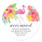 Tropical Hibiscus Pink Flamingo New Address Label