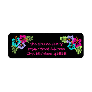 Tropical Hibiscus - Return Address Label