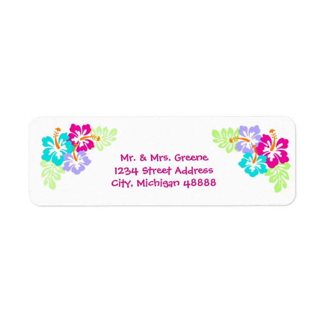 Tropical Hibiscus - Return Address Label (Front)