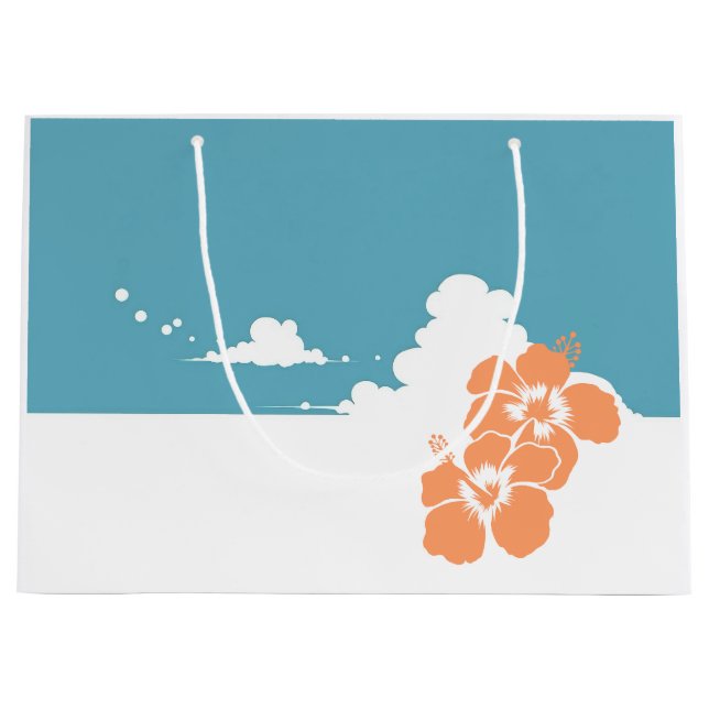 Tropical Hibiscus-Summer Resort Design Large Gift Bag (Front)