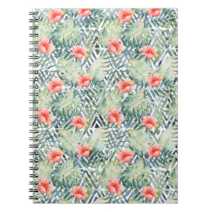 Tropical Hibiscus Tribal Floral Notebook
