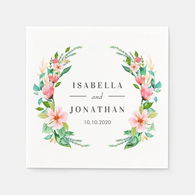Tropical Hibiscus | Tropical wedding Custom Napkin (Front)