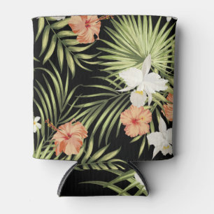 Tropical Hibiscus: Vintage Floral Pattern Can Cooler