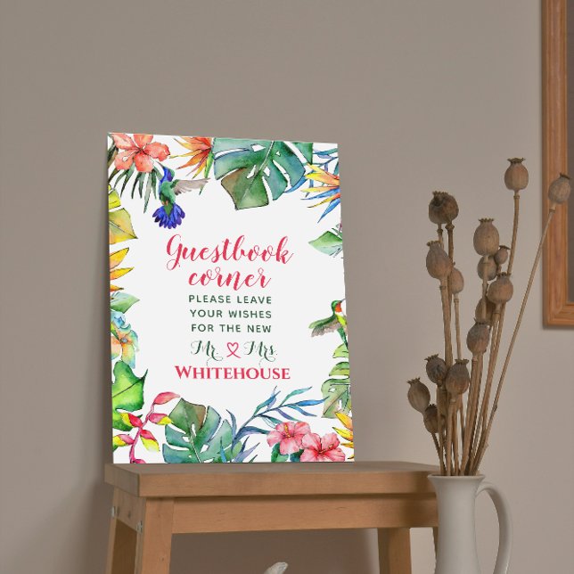 Tropical Hibiscus Watercolor Wedding Guestbook  (Creator Uploaded)
